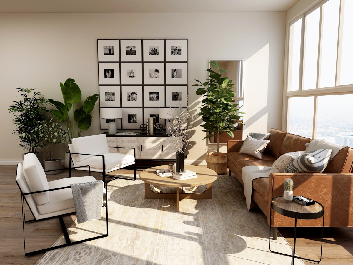 Intérieur moderne confortable grâce à la pompe à chaleur réversible